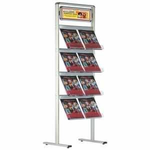 Alınlıklı Alüminyum T Ayaklı Broşürlük & Broşür Standı