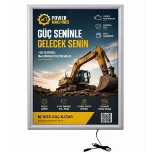 25 mm Ledbox Gönye Alüminyum Çerçeve Led Işıklı