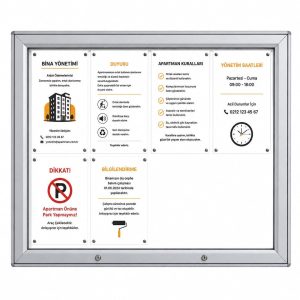 Midi Manyetik İlan Dolabı Kilitli Mesaj & Bilgi Panosu